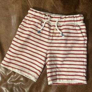 Mini Boden cream and red striped shirt boy 6yr
